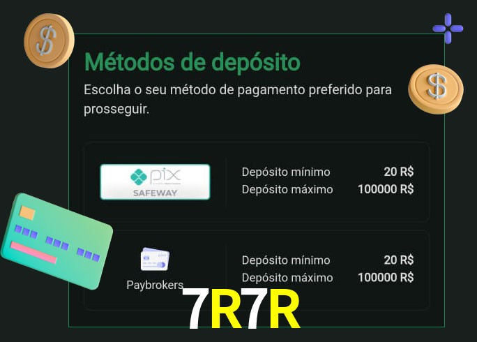 O cassino 7R7R oferece uma grande variedade de métodos de pagamento